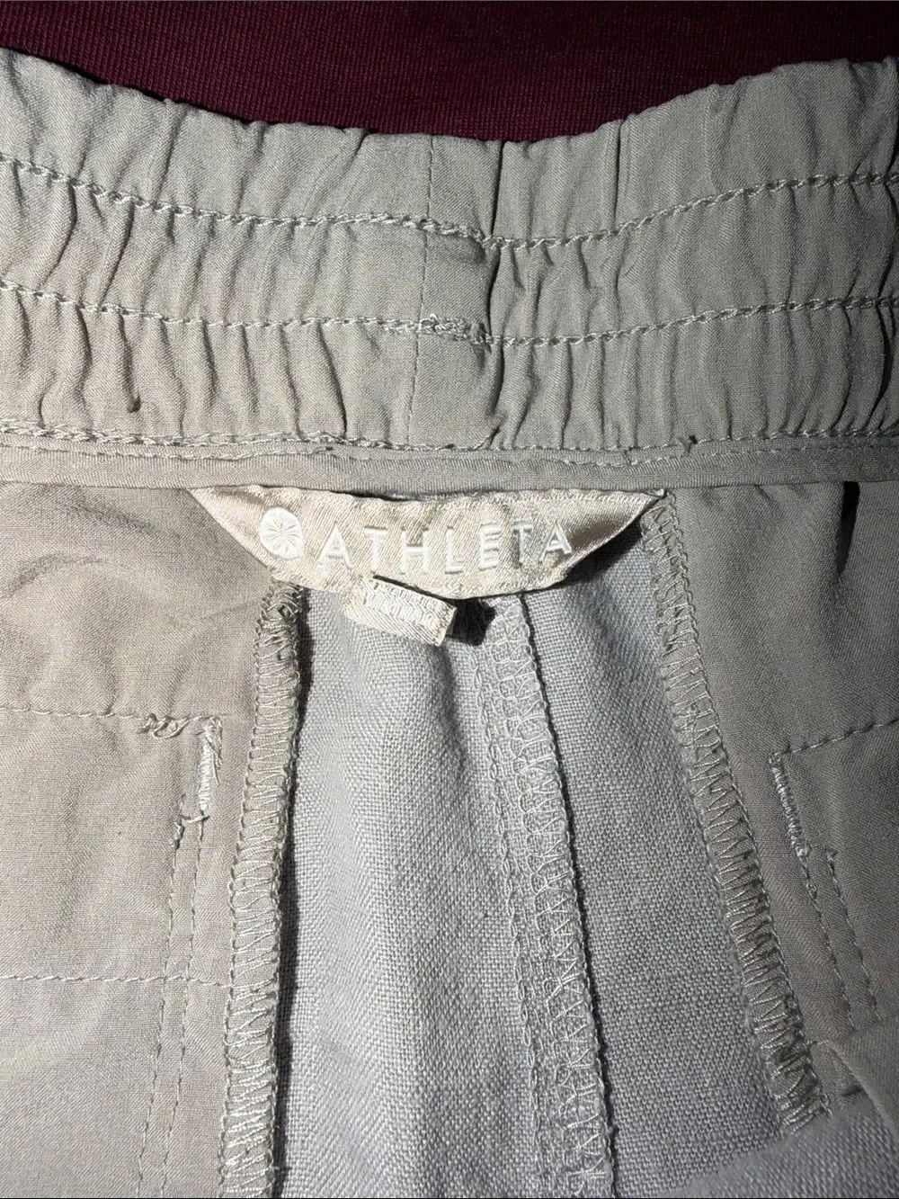 Athleta 12 Gray Bali Linen Shorts